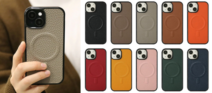 グレージュのスマホケース