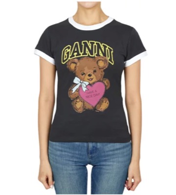 GANNI(ガニー)ブラックのロゴTシャツ