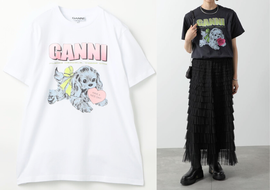GANNI(ガニー)ホワイトのTシャツ