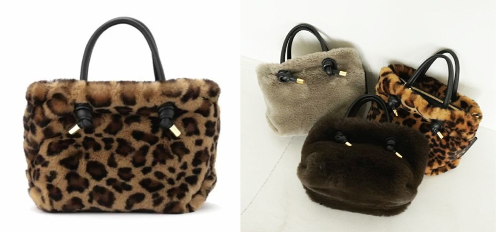 VIOLAd'ORO(ヴィオラドーロ)レオパード柄ファーバッグ