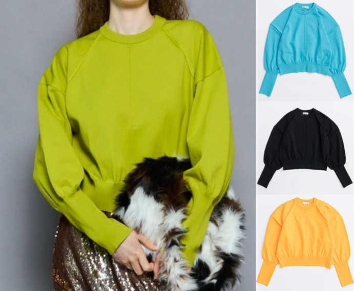 MAISON SPECIAL(メゾンスペシャル)イエローのクルーネックニット