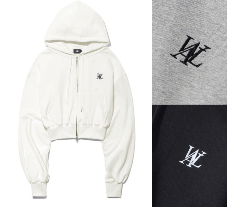 WOOALONG(ウアロン)ホワイトのジップパーカー