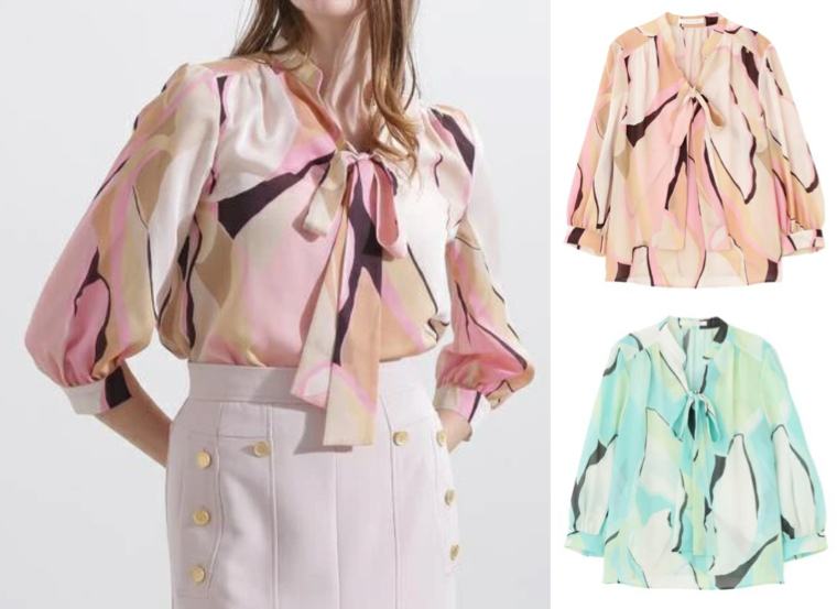 PINKY&DIANNE(ピンキーアンドダイアン)ピンク系のマルチカラープリントブラウス