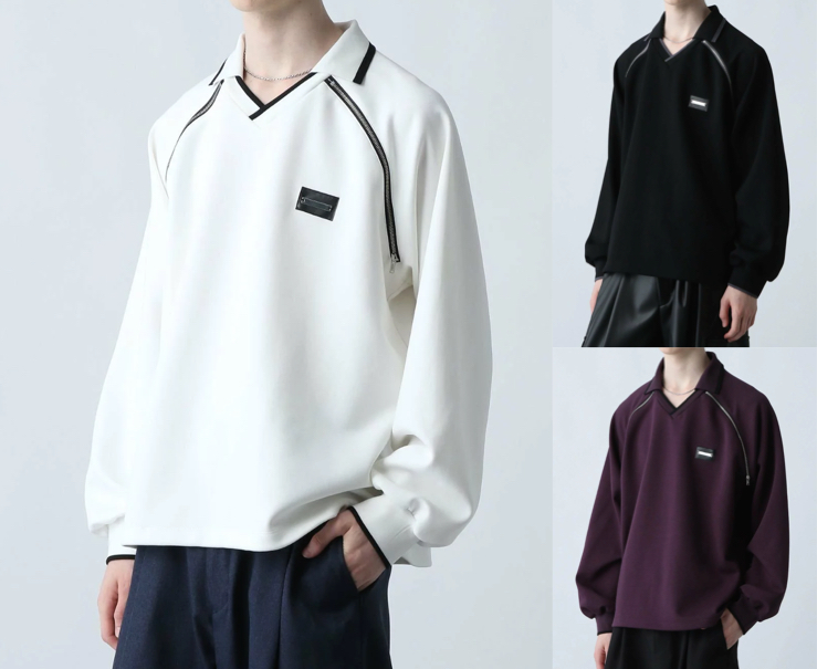 HARE（ハレ）ホワイトのジップラインスウェット