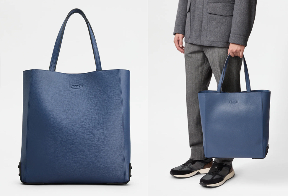 TOD'S（トッズ）ブルーのレザートートバッグ