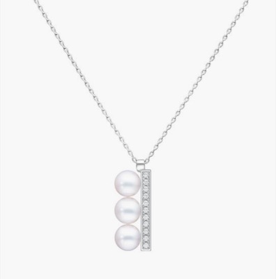 TASAKI(タサキ)シルバーxダイヤx3連パールのネックレス