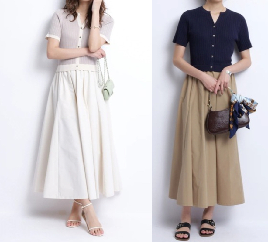 JUSGLITTY(ジャスグリッティー)グレージュのドッキングワンピース