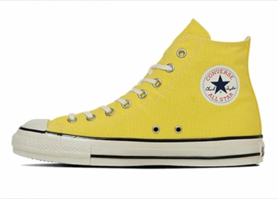 CONVERSEイエローのハイカットスニーカー