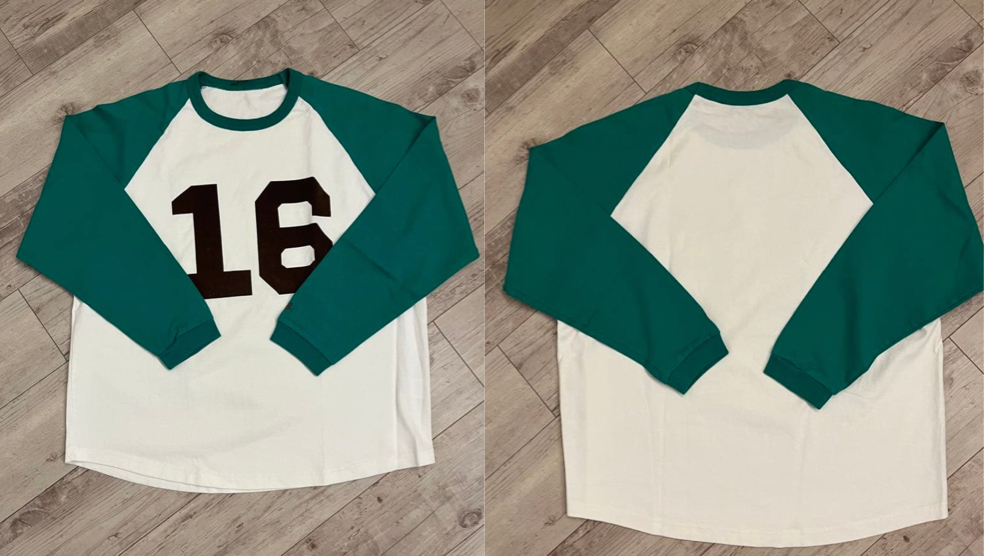 BAYFLOWホワイト×グリーンのカットソー