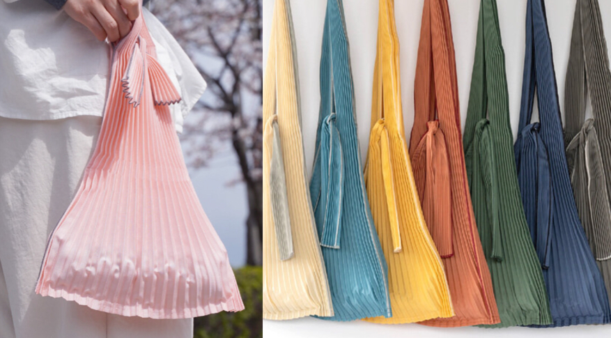 kna plus（クナプラス）ピンクのプリーツバッグ