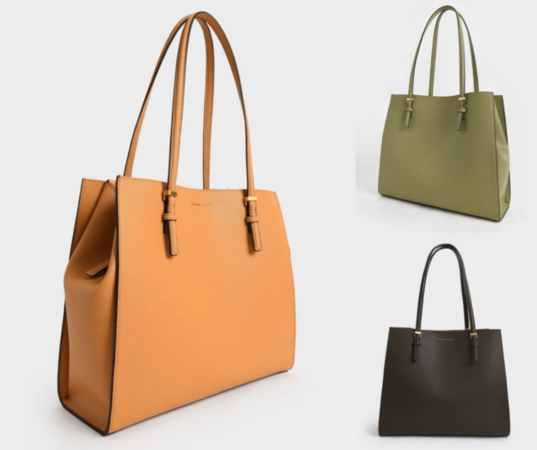 CHARLES ＆ KEITHオレンジのトートバッグ