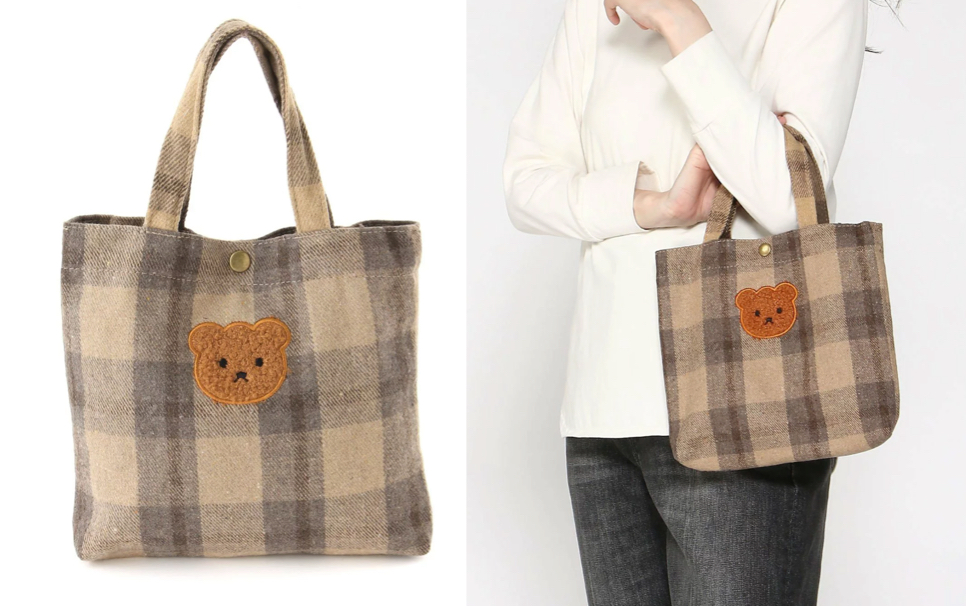 mignon trefle Room403 selected（ミニョントレフル ルームヨンマルサンセレクティッド）ベージュ系のチェック柄バッグ