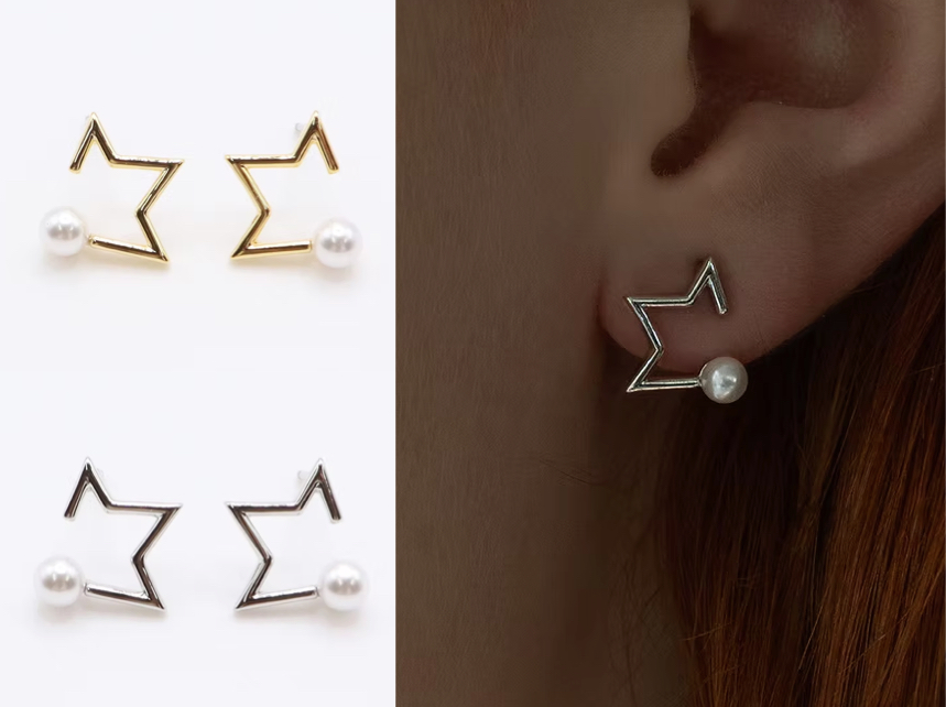 VATSURICA（バツリカ）ゴールドのスター&パールピアス