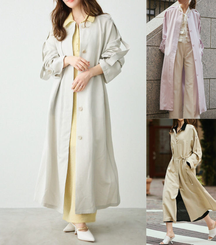 Aimeine(エイメン)ホワイトのノーカラーコート