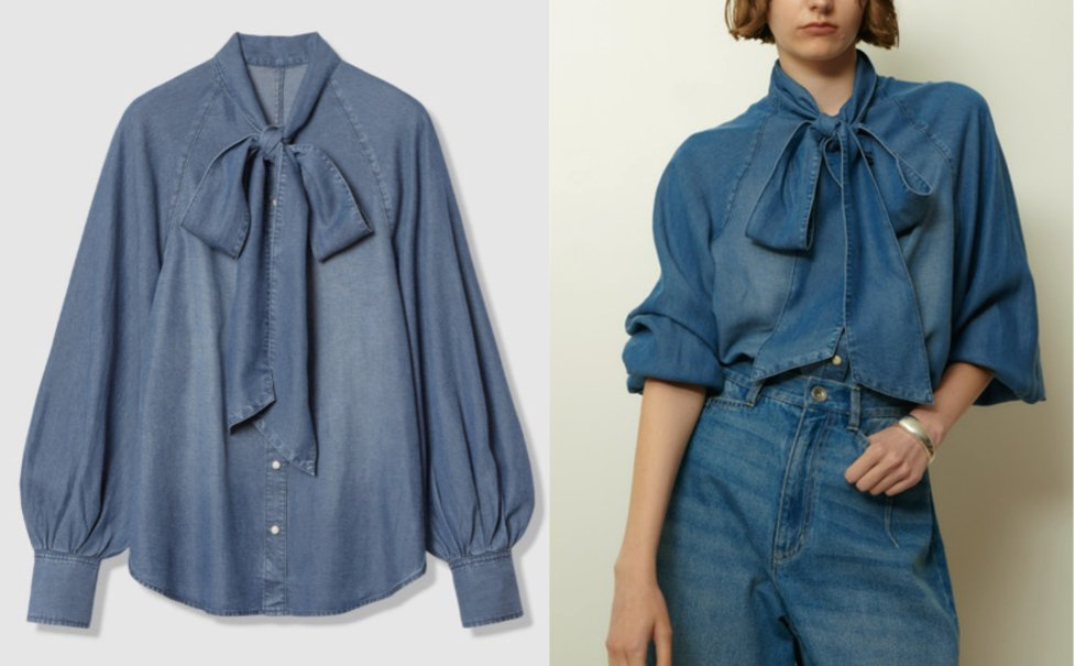 allureville(アルアバイル)デニムボウタイブラウス