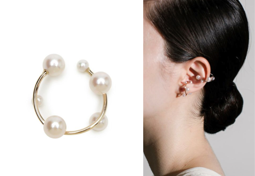 Pearl for Lifeゴールドのパールイヤカフ
