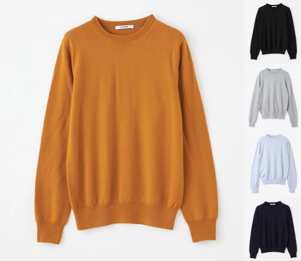 SLOANE(スローン)オレンジのクルーネックニット