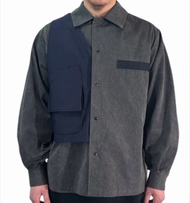 MASTERKEY(マスターキー)チャコールグレーxネイビーのシャツジャケット