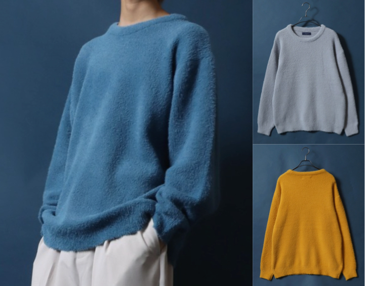 ANPAS（アンパス）ブルーのモヘアニット