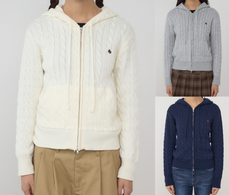 POLO BCS×AZULオフホワイトのジップパーカー