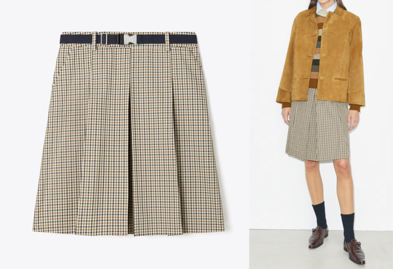 TORY BURCH（トリーバーチ）ベージュ系の千鳥柄スカート