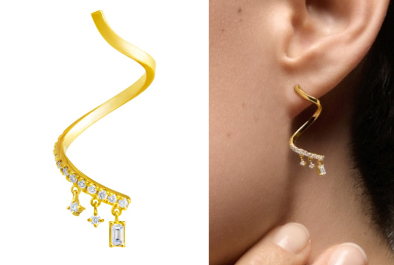 AHKAH（アーカー）ゴールドのシャンデリアピアス