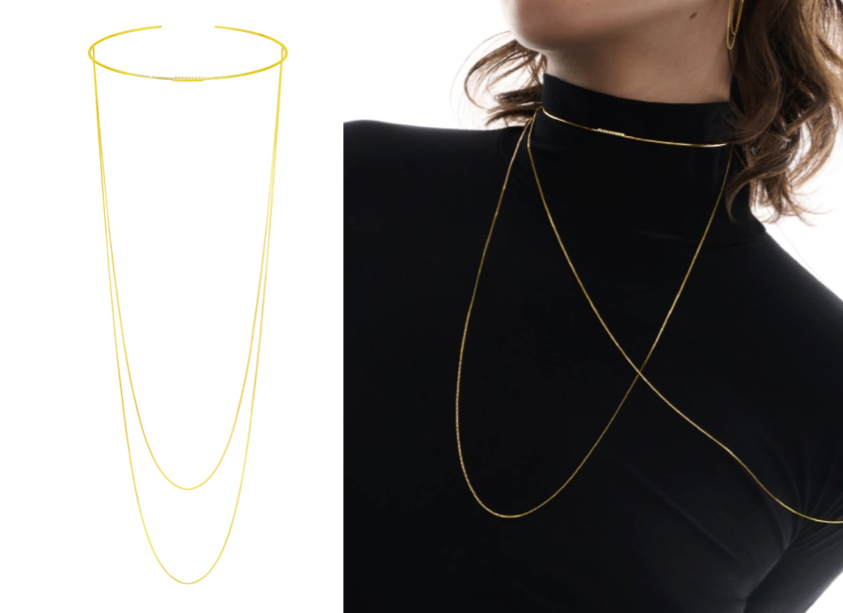 AHKAH（アーカー）ゴールドのシャンデリアチョーカー