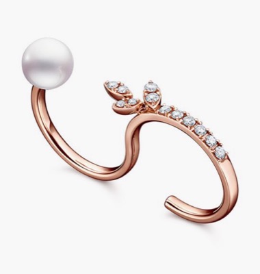 TASAKI（タサキ）ピンクゴールドxパールのダブルリング