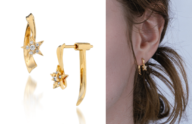 STAR JEWELRY（スタージュエリー）ゴールドのスターピアス