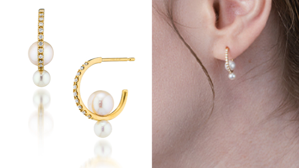 STAR JEWELRY（スタージュエリー）ゴールドxダイヤxパールのピアス