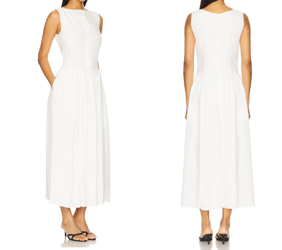 brand:Rue Sophieホワイトのノースリーブドレス