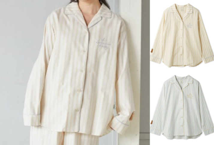 gelato pique（ジェラードピケ）ライトイエローのストライプシャツ