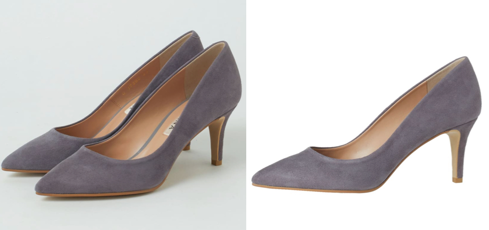 dianaグレーのスウェードパンプス
