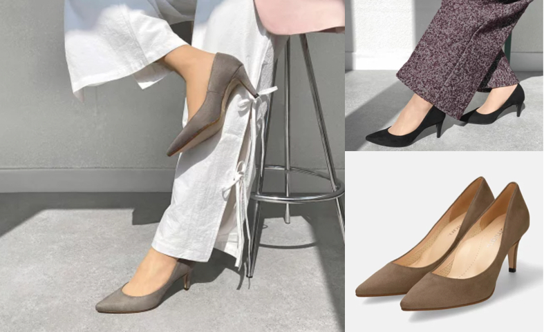 mamian（マミアン）グレーのスウェードパンプス