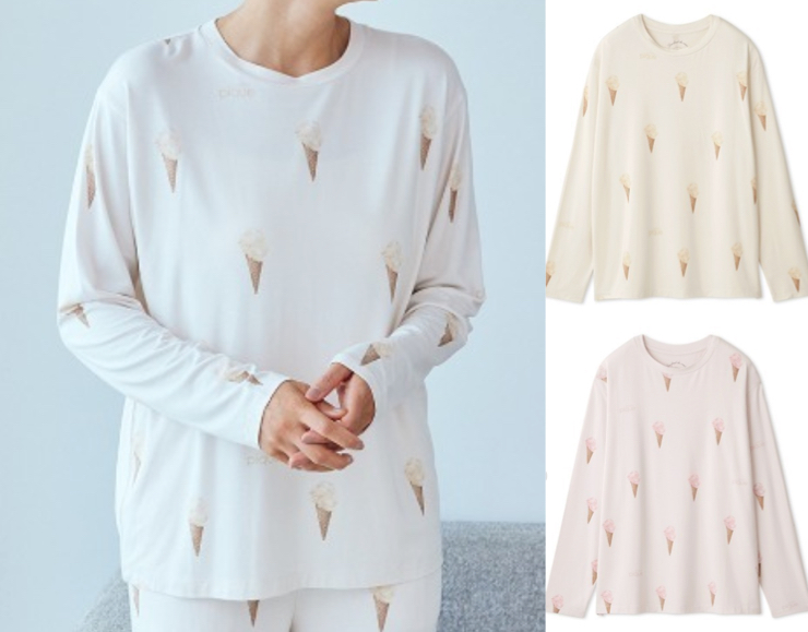 gelato pique（ジェラードピケ）ホワイトのアイス柄ルームウェア / パジャマ