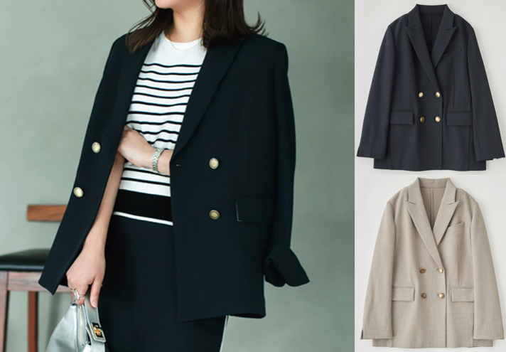 LOUNIE（ルーニィー）ネイビーのテーラードジャケット