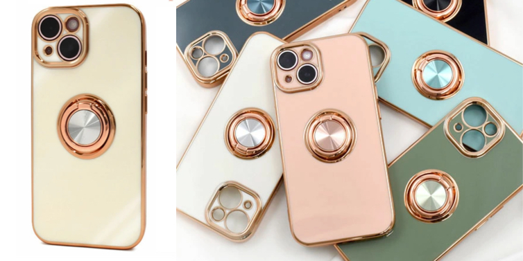 ホワイトxゴールドのスマホケース