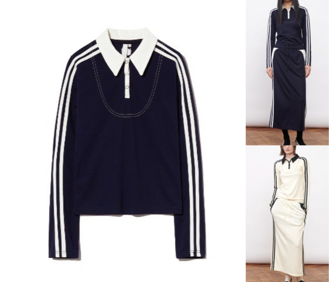 Kijunブラックの袖サイドライントップス