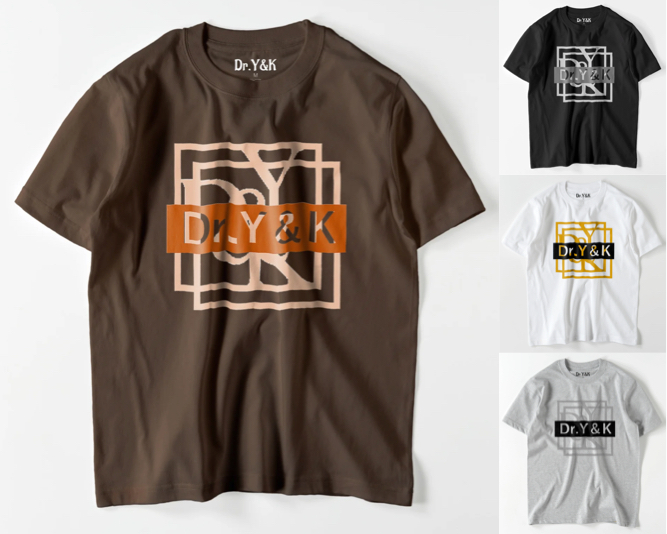 Dr.Y&K(ドクターワイアンドケイ)ブラウンのロゴT