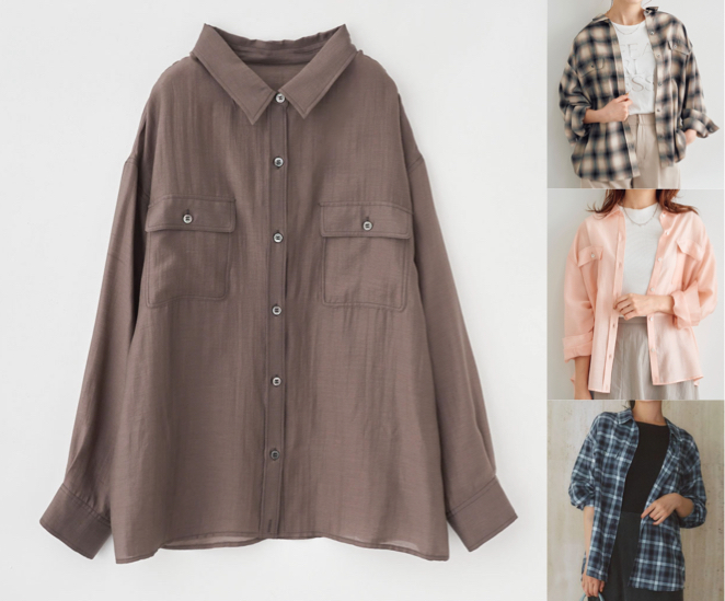 Stola.（ストラ）ブラウンのシアーシャツ