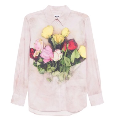 MSGM(エムエスジーエム)ライトピンクのフラワーシャツ