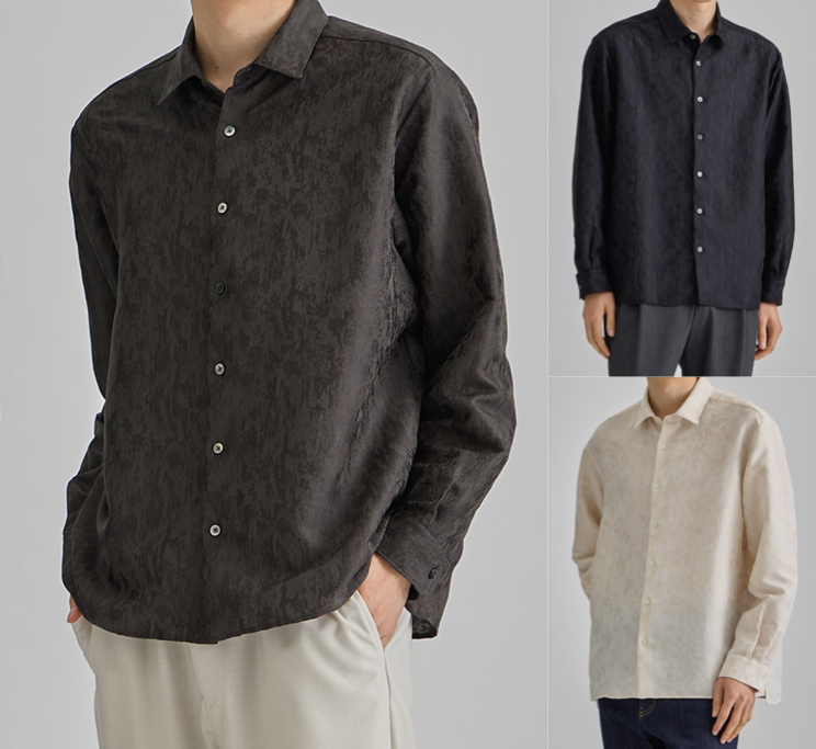 UNITED TOKYO（ユナイテッドトウキョウ）ダークグレーのジャガードシャツ