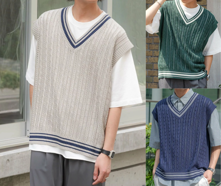 RAGEBLUE（レイジブルー）ホワイトのVネックベスト