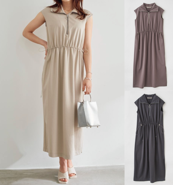 Stola.（ストラ）ベージュのハーフジップワンピース