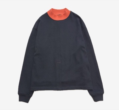McGuffin(マクガフィン)ネイビーxオレンジのニット