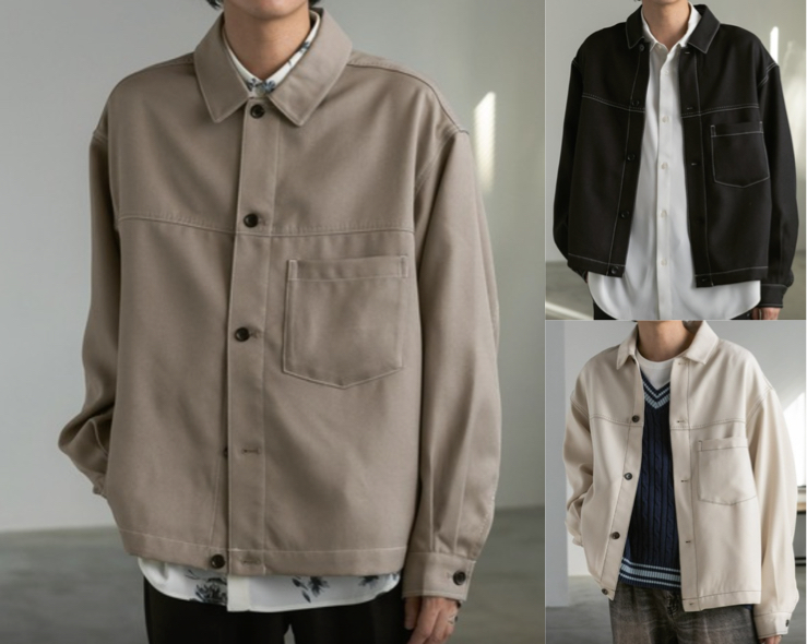 RAGEBLUE(レイジブルー)ベージュのステッチショートジャケット