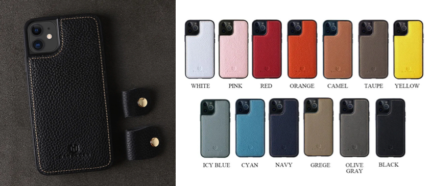 HANATORA(ハナトラ)ブラックのレザースマホケース