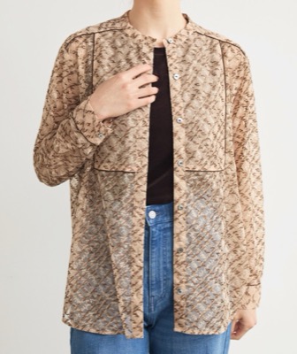 LOUNIE(ルーニィ)ベージュ系のチュールブラウス