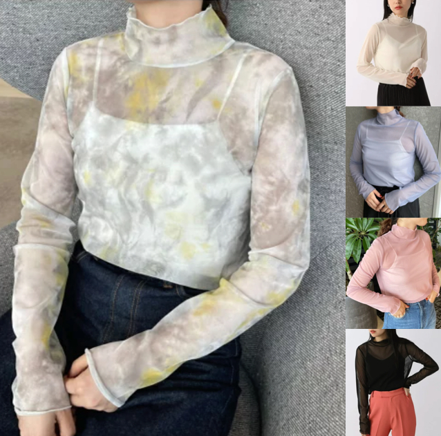 LOWRYS FARM(ローリーズファーム)チュールハイネックLS