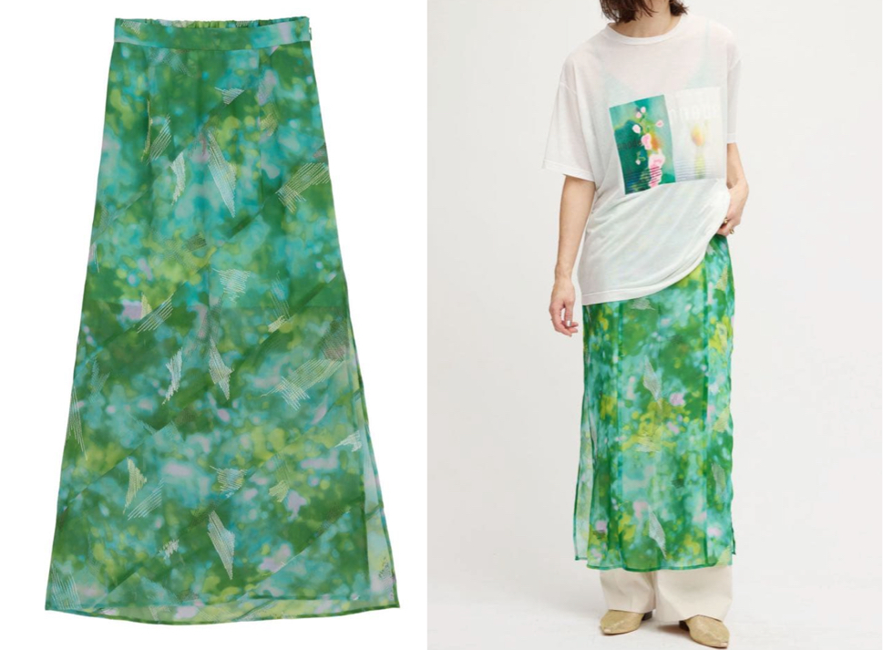 Ameri（アメリ）グリーンのロングスカート